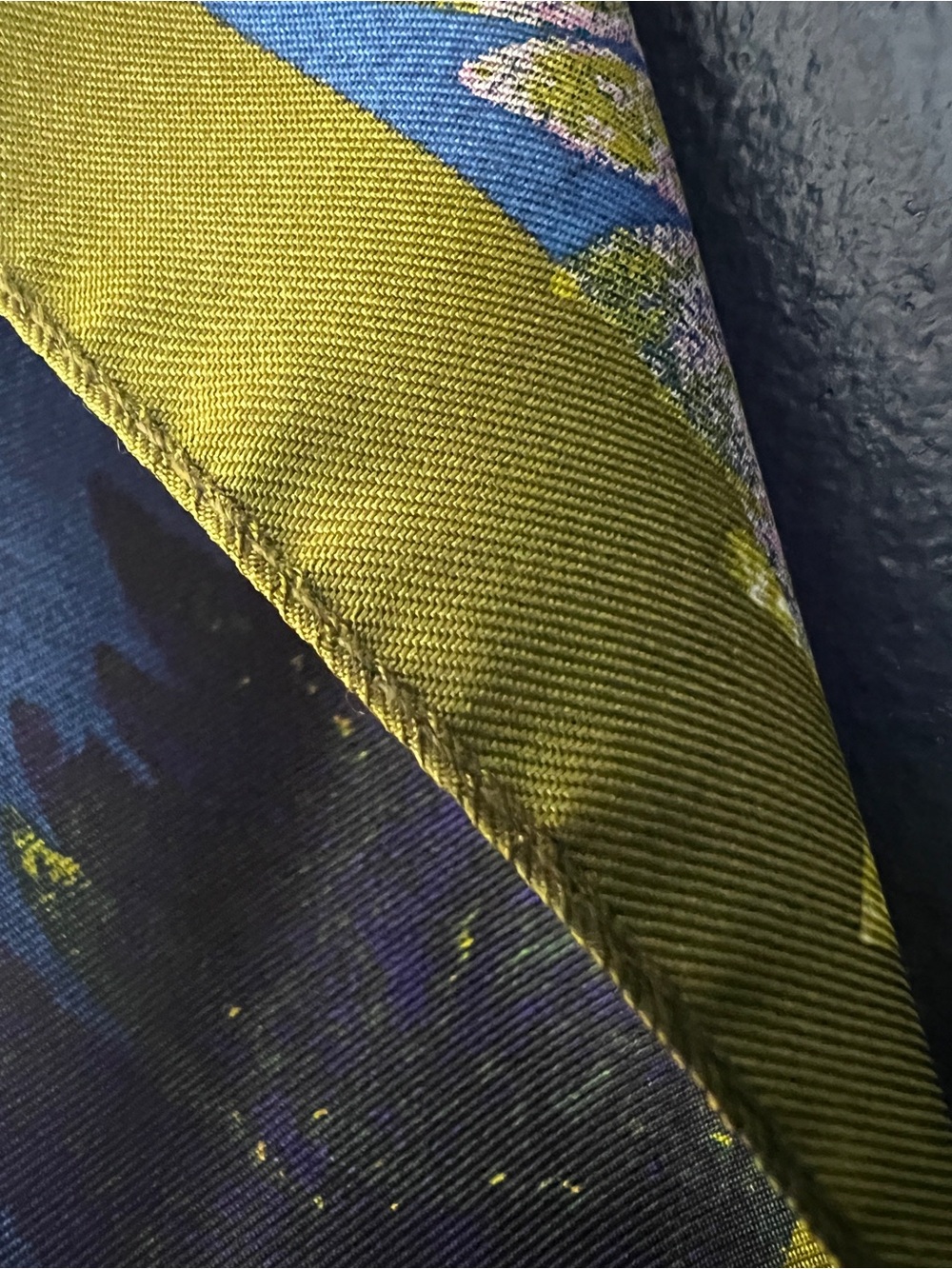 Christian Lacroix Vibrant Floral Silk Scarf in Blue, Pink & Green - Picture 6 of 8